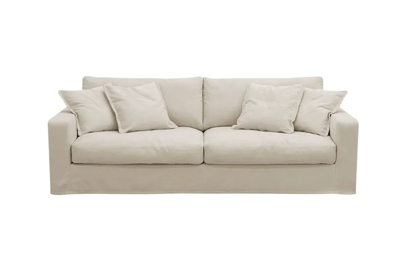Valencia ekstra dyp 3-seters sofa med avtakbart og vaskbart trekk - Beige - Møbler - Sofaer - 3 seter sofa