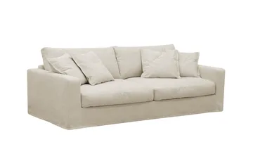 Valencia ekstra dyp 3-seters sofa med avtakbart og vaskbart trekk - Beige - Møbler - Sofaer - 3 seter sofa