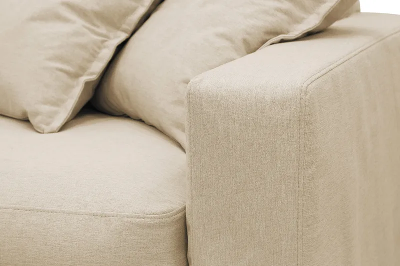 Valencia Ekstra dyp 3-seters sofa med avtakbart og vaskbart trekk - Beige - Møbler - Sofaer - 3 seter sofa