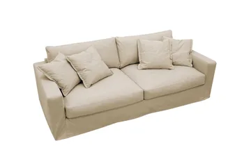 Valencia Ekstra dyp 3-seters sofa med avtakbart og vaskbart trekk - Beige - Møbler - Sofaer - 3 seter sofa