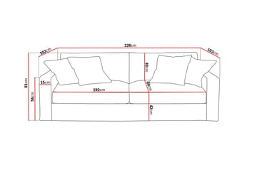 Valencia ekstra dyp 3-seters sofa med avtakbart og vaskbart trekk - Beige - Møbler - Sofaer - 3 seter sofa