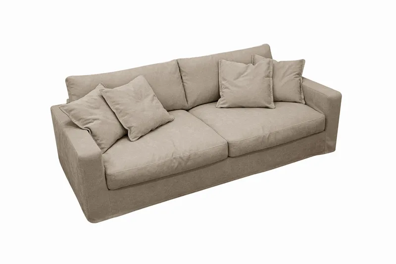 Valencia ekstra dyp 3-seters sofa med avtakbart og vaskbart trekk - Brun - Møbler - Sofaer - 3 seter sofa