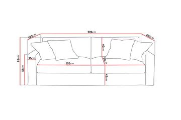 Valencia Ekstra dyp 3-seters sofa med avtakbart og vaskbart trekk - Lysebrun - Møbler - Sofaer - 3 seter sofa