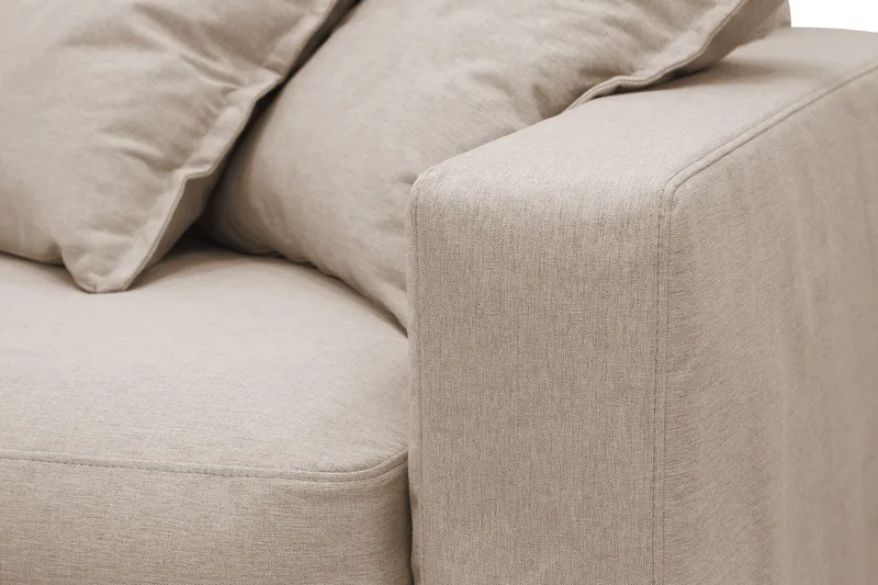 Valencia Ekstra dyp 3-seters sofa med avtakbart og vaskbart trekk - Lysebrun - Møbler - Sofaer - 3 seter sofa