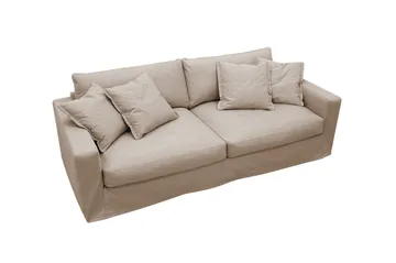 Valencia Ekstra dyp 3-seters sofa med avtakbart og vaskbart trekk - Lysebrun - Møbler - Sofaer - 3 seter sofa