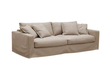 Valencia Ekstra dyp 3-seters sofa med avtakbart og vaskbart trekk - Lysebrun - Møbler - Sofaer - 3 seter sofa