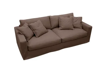 Valencia Ekstra dyp 3-seters sofa med avtakbart og vaskbart trekk - Mørkebrun - Møbler - Sofaer - 3 seter sofa