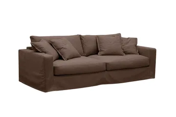 Valencia Ekstra dyp 3-seters sofa med avtakbart og vaskbart trekk - Mørkebrun - Møbler - Sofaer - 3 seter sofa