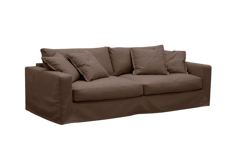 Valencia Ekstra dyp 3-seters sofa med avtakbart og vaskbart trekk - Mørkebrun - Møbler - Sofaer - 3 seter sofa