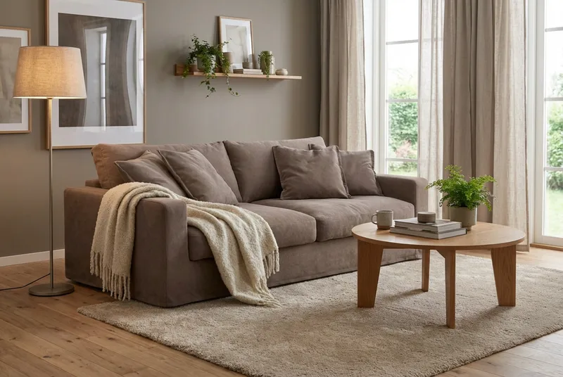 Valencia Ekstra dyp 3-seters sofa med avtakbart og vaskbart trekk - Mørkebrun - Møbler - Sofaer - 3 seter sofa