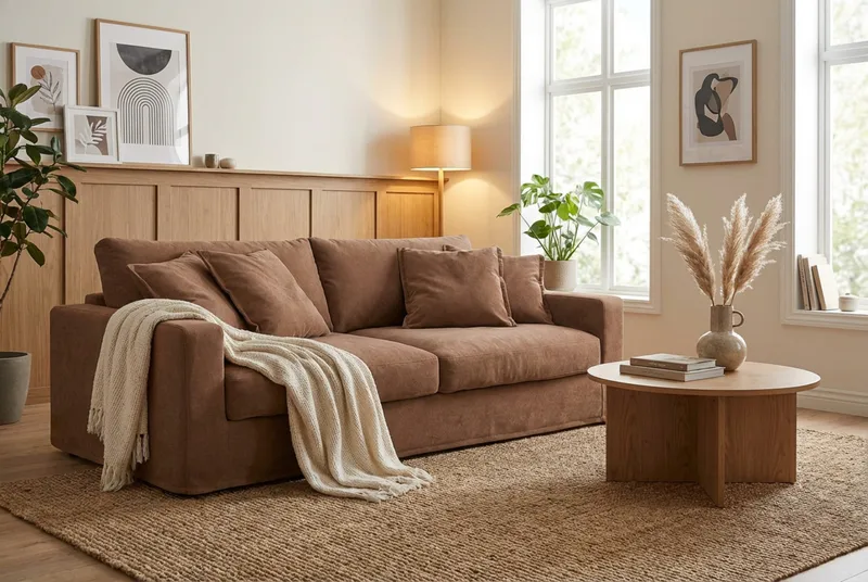 Valencia Ekstra dyp 3-seters sofa med avtakbart og vaskbart trekk - Rustbrun - Møbler - Sofaer - 3 seter sofa