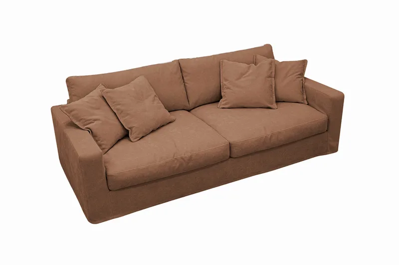 Valencia Ekstra dyp 3-seters sofa med avtakbart og vaskbart trekk - Rustbrun - Møbler - Sofaer - 3 seter sofa