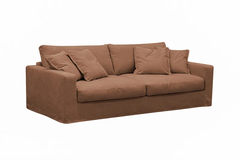Valencia Ekstra dyp 3-seters sofa med avtakbart og vaskbart trekk - Rustbrun - Møbler - Sofaer - 3 seter sofa