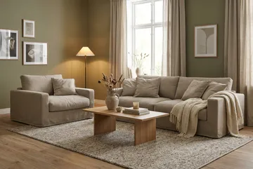 Valencia Extra Dyp 3-seters sofa + lenestol med avtakbart og vaskbart trekk - Brun - Møbler - Sofaer - Sofagrupper