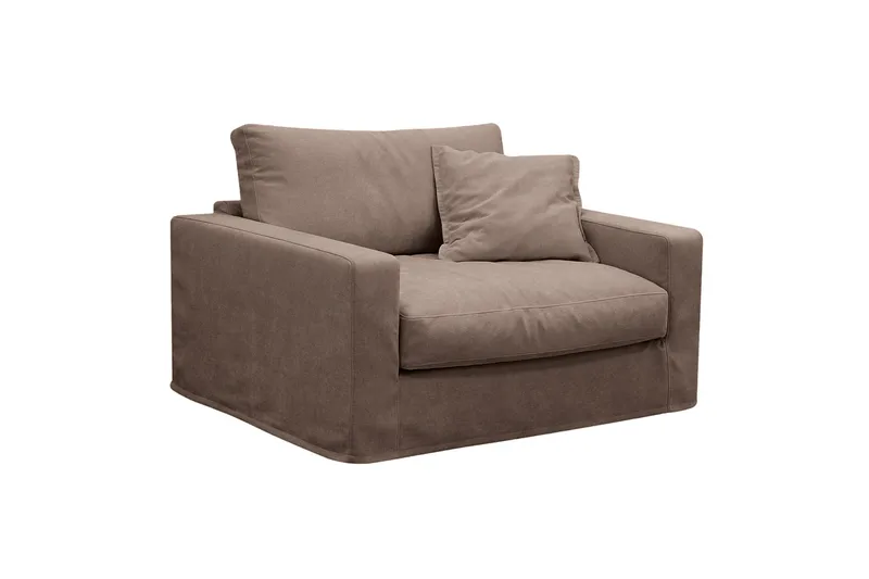 Valencia Extra Dyp 3-seters sofa + lenestol med avtakbart og vaskbart trekk - Mørkebrun - Møbler - Sofaer - Sofagrupper