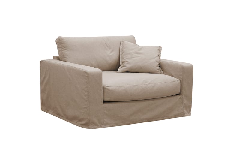 Valencia Extra Dyp 3-seters sofa + lenestol med avtakbart og vaskbart trekk - Lysebrun - Møbler - Sofaer - Sofagrupper
