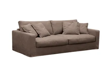 Valencia Extra Dyp 3-seters sofa + lenestol med avtakbart og vaskbart trekk - Mørkebrun - Møbler - Sofaer - Sofagrupper