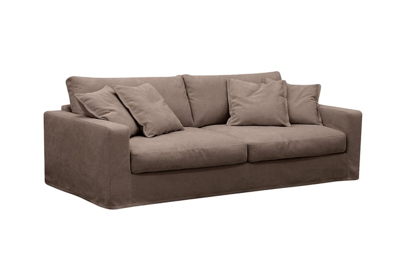 Valencia Extra Dyp 3-seters sofa + lenestol med avtakbart og vaskbart trekk - Mørkebrun - Møbler - Sofaer - Sofagrupper