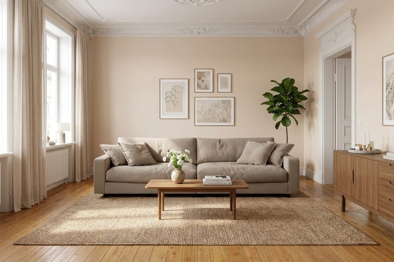 Valencia Extra Dyp 4-seter Sofa i Chenille - Brun - Møbler - Sofaer - 4 seter sofa