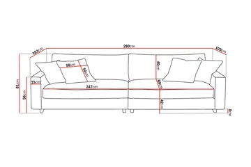Valencia Extra Dyp 4-seter Sofa i Chenille - Brun - Møbler - Sofaer - 4 seter sofa