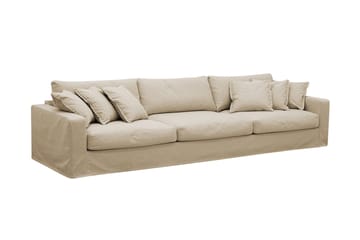 Valencia Extra Dyp 5-seters sofa + fotskammel med avtakbart og vaskbart trekk - Beige - Møbler - Sofaer - Sofagrupper