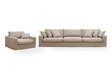 Valencia Extra Dyp 5-seters sofa + lenestol med avtakbart og vaskbart trekk