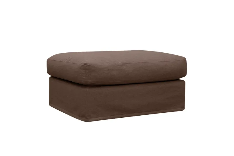 Valencia Extra Dyp 5-seters sofa + fotskammel med avtakbart og vaskbart trekk - Mørkebrun - Møbler - Sofaer