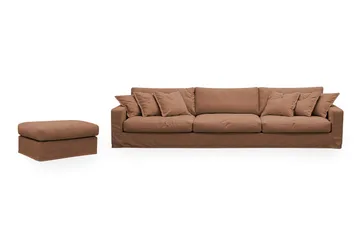Valencia Extra Dyp 5-seters sofa + fotskammel med avtakbart og vaskbart trekk