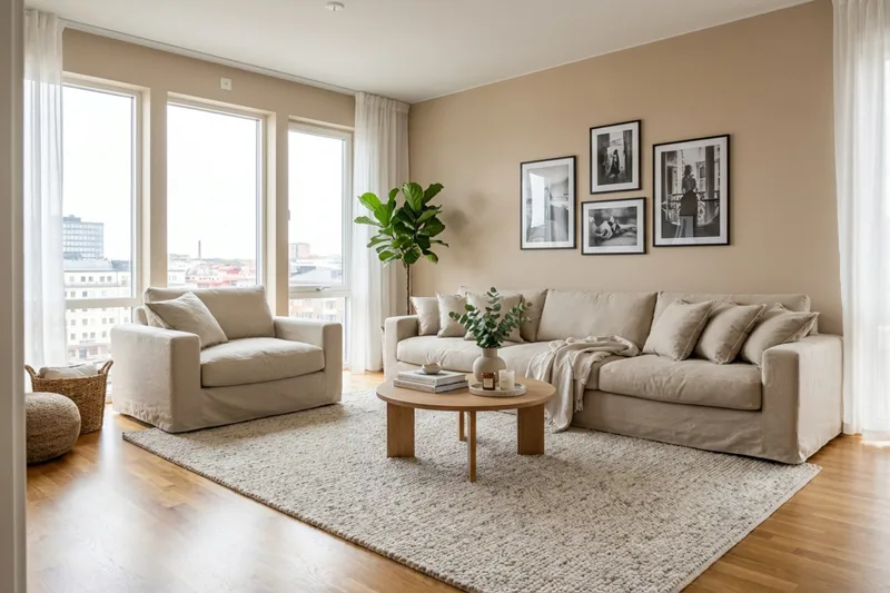 Valencia Extra Dyp 5-seters sofa + lenestol med avtakbart og vaskbart trekk - Beige - Møbler - Sofaer - Sofagrupper