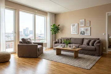 Valencia Extra Dyp 5-seters sofa + lenestol med avtakbart og vaskbart trekk - Mørkebrun - Møbler - Sofaer - Sofagrupper