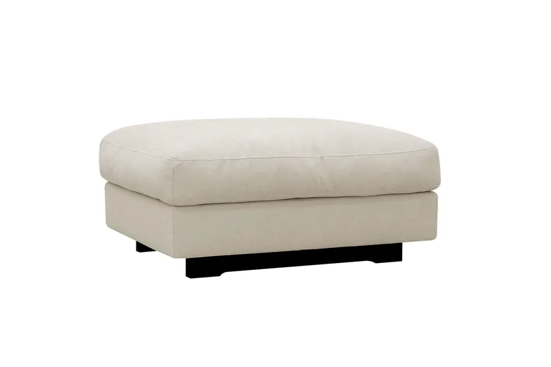Valencia sofagruppe ekstra dyp 3-seters sofa + fotskammel i chenille - Beige - Møbler - Sofaer - Hjørnesofaer