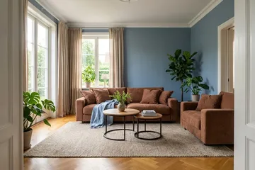 Valencia sofagruppe ekstra dyp 3-seters sofa + lenestol i chenille - Rustbrun - Møbler - Sofaer - Sofagrupper