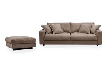 Valencia sofagruppe ekstra dyp 3-seters sofa + fotskammel i chenille