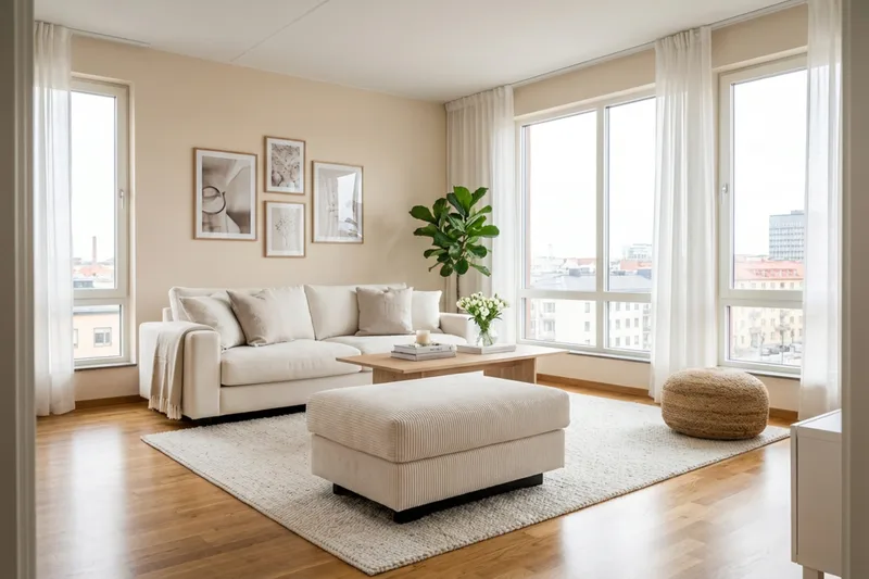 Valencia sofagruppe ekstra dyp 3-seters sofa + fotskammel - Offwhite - Møbler - Sofaer - Hjørnesofaer