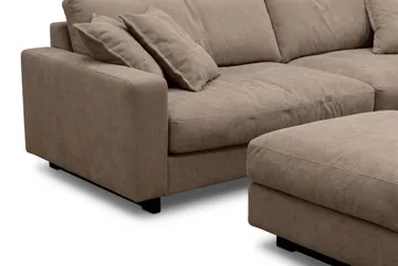 Valencia Sofagruppe Ekstra Dyp 4-seters Sofa + Fotskammel - Mørkebrun - Møbler - Sofaer - Sofagrupper
