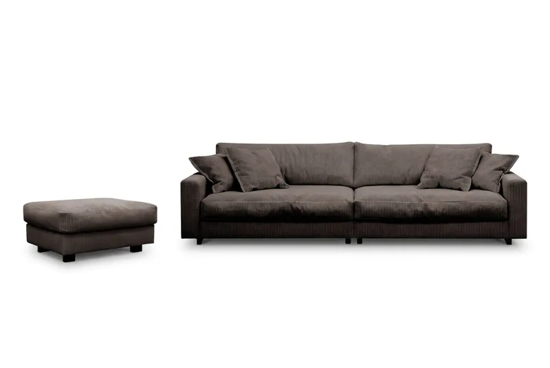 Valencia Sofagruppe Ekstra Dyp 4-seters Sofa + Fotskammel, Taupe