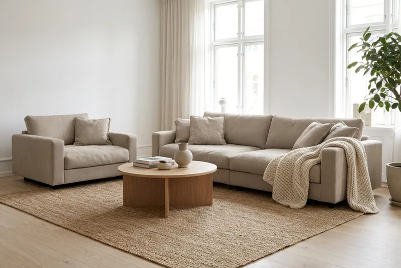 Valencia Sofagruppe Ekstra Dyp 4-seters Sofa + Lenestol - Brun - Møbler - Sofaer - Sofagrupper