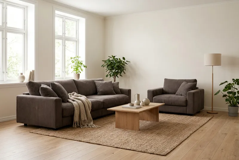 Valencia Sofagruppe Ekstra Dyp 4-seters Sofa + Lenestol - Taupe - Møbler - Sofaer - Sofagrupper