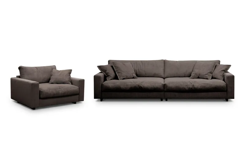 Valencia Sofagruppe Ekstra Dyp 4-seters Sofa + Lenestol, Taupe