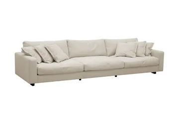 Valencia sofagruppe ekstra dyp 5-seters sofa + fotskammel i chenille - Beige - Møbler - Sofaer - Hjørnesofaer