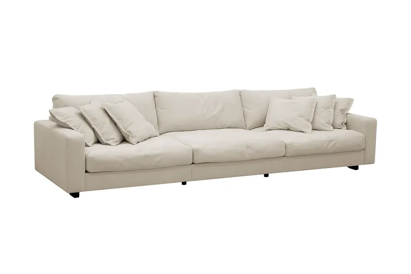 Valencia sofagruppe ekstra dyp 5-seters sofa + lenestol i chenille - Beige - Møbler - Sofaer - Sofagrupper