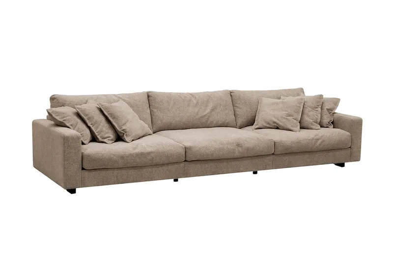 Valencia sofagruppe ekstra dyp 5-seters sofa + lenestol i chenille - Brun - Møbler - Sofaer - Sofagrupper