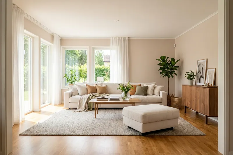 Valencia sofagruppe ekstra dyp 5-seters sofa + fotskammel - Offwhite - Møbler - Sofaer - Hjørnesofaer
