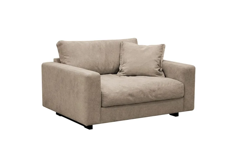 Valencia sofagruppe Extra Dyp 3-seters sofa + lenestol i chenille - Brun - Møbler - Sofaer - Sofagrupper