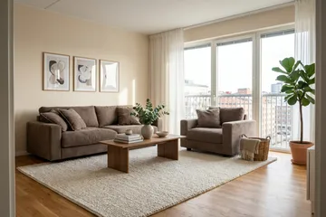 Valencia sofagruppe Extra Dyp 3-seters sofa + lenestol i chenille - Mørkebrun - Møbler - Sofaer - Sofagrupper