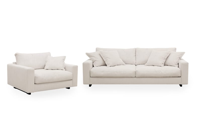 Valencia sofagruppe Extra Dyp 3-seters sofa + lenestol, Offwhite