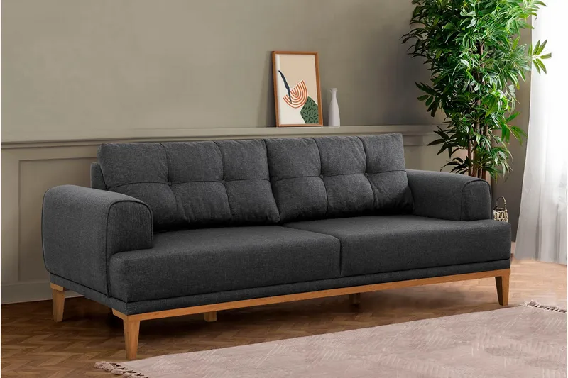 Valsot 3-seters Sofa - Antrasitt - Møbler - Sofaer - 3 seter sofa