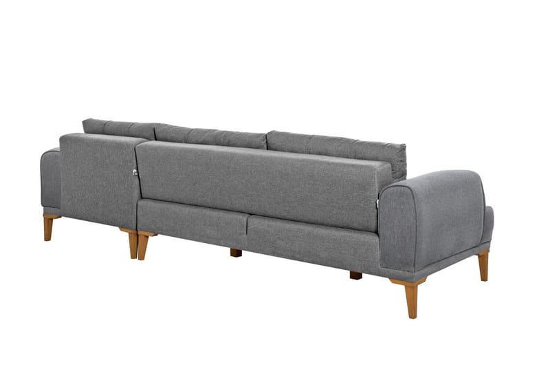 Valsot 4-seters Sofa med Divan - Grå - Møbler - Sofaer - Sofaer med sjeselong - 4 seters sofa med divan