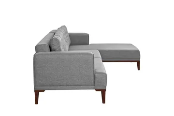 Valsot 4-seters Sofa med Divan - Grå - Møbler - Sofaer - Sofaer med sjeselong - 4 seters sofa med divan