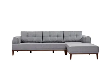 Valsot 4-seters Sofa med Divan - Grå - Møbler - Sofaer - Sofaer med sjeselong - 4 seters sofa med divan
